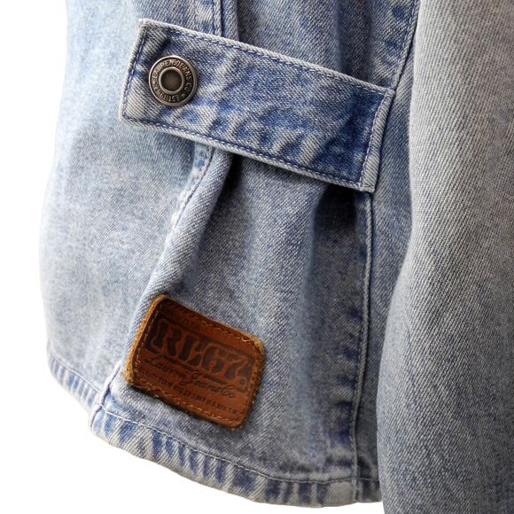 Ralph Lauren Jeans Blue Denim Jean Jacket Tan Corduroy Collar/Cuffs - Women's L - Picture 4 of 10